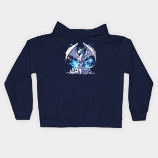 blue eyes white dragon Kids Hoodie